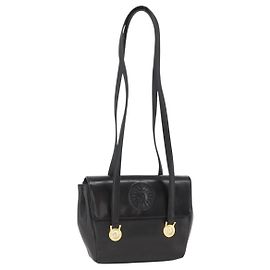 Borsa a Spalla Gianni Versace in Pelle Embossata Nera Oro Auth BA11363 Nero D'oro