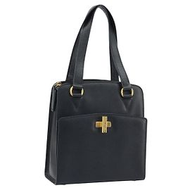 Céline Sac à main CELINE en cuir noir et or Auth ARZ426A Noir Doré