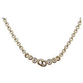 Collier Christian Dior métal ton or Auth BA11497 Autre
