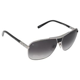 LOUIS VUITTON Sunglasses metal Black LV Auth am10968V Black