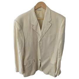 Blazer Versace de linho bege Bege