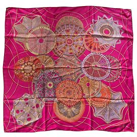 Lenço de seda Hermès The Celestial Domes Fuchsia Fuschia