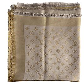 Louis Vuitton Foulard en Laine Viscose Soie Classique Or Doré