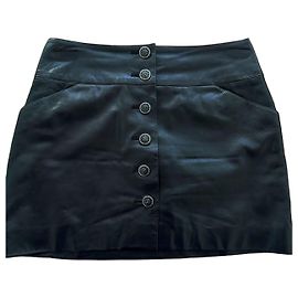 Unglaublicder Chanel-Lederrrock Schwarz