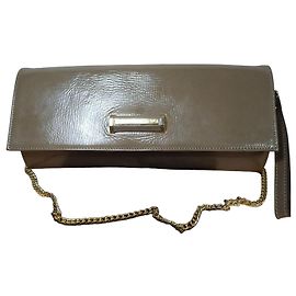 Bruno Magli Beiger Lackleder-Handtasche Beige Taupe