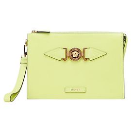 Clutch de couro Medusa da Versace Verde Verde claro