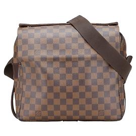 Borsa a Spalla Naviglio Damier Louis Vuitton Marrone Bronzo