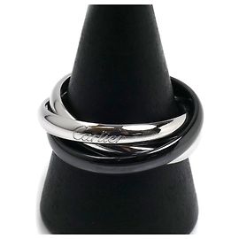 Cartier 18K White Gold Ceramic Trinity Band Ring Other