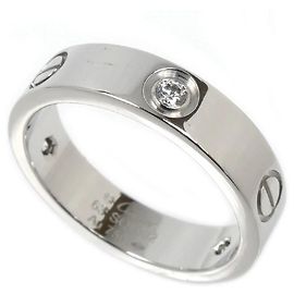 Cartier 18K White Gold Love Ring with Half Diamonds Other