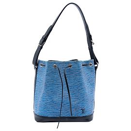 Louis Vuitton Petit Noé Bicolor em Denim Epi Azul Azul