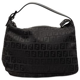 Fendi Black Zucchino Canvas Handbag Black