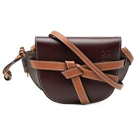 LOEWE Bolsa Crossbody Gate Mini Tricolor em Couro Vermelho Vermelho Outro