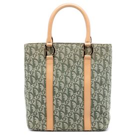 Dior Green Diorissimo Trotter Canvas Tote Other Caramel