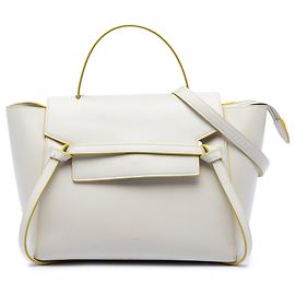 Céline Bolsa de cinto mini em couro de bezerro liso branco Celine Branco