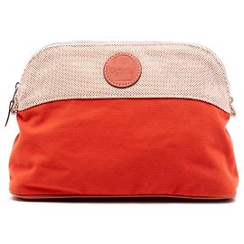 Neceser de viaje Bolide PM en lona naranja Hermès Roja Naranja