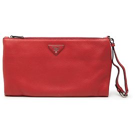 Clutch Prada Rojo Vitello Daino Roja