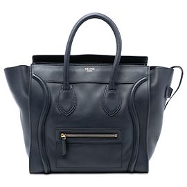Céline Celine Mini Leder Reisetasche in Blau Blau Marineblau