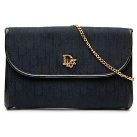 Dior Azul Diorissimo Trotter Canvas Corrente Crossbody Azul Azul escuro