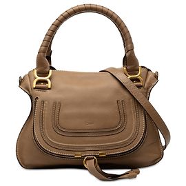 Chloé Braun Medium Leder Marcie Tasche Braun Hellbraun
