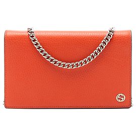 Cartera Gucci Betty de cuero naranja con cadena Naranja