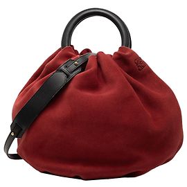 LOEWE Red Suede Bounce Bag Red Dark red