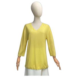 Blusa de malha amarela com decote em V Prada Amarelo