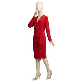 Michael Kors Red Draped Jersey Dress Red
