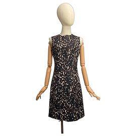 Robe sans manches à imprimé léopard Tory Burch Marron Noir Blanc