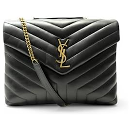 Yves Saint Laurent BOLSA SAINT LAURENT LOULOU MÉDIA 574946 COURO QUILTED PRETO Preto