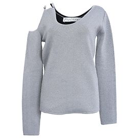 Asymmetrischer Ausschnitt-Pullover aus silberner Viskose von JW Anderson Grau