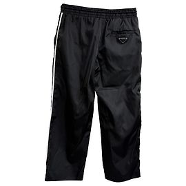 Prada Logo-Plaque Re-Nylon Track Pants in Black Polyamide Black