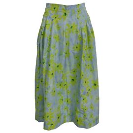 Falda midi A-line de algodón multicolor con estampado floral Marni Multicolor