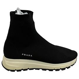 Sneakers in maglia Prada in poliestere nero Nero