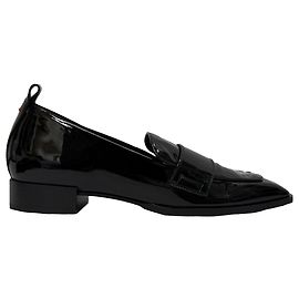 Aeyde Julie Slipper aus schwarzem Lackleder Schwarz