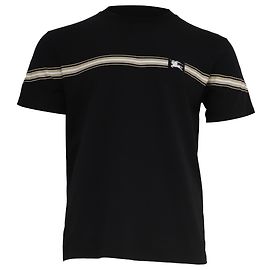 Camiseta Rayada Burberry en Algodón Negro Negro