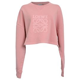 Moletom cropped Loewe Anagram em algodão rosa Marrom Rosa
