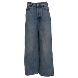 Loewe High-Rise Wide-Leg Jeans in Blue Cotton Blue