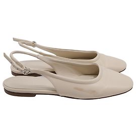 Sapatilhas Slingback Dani Aeyde em Couro Nappa Branco Branco