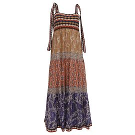 Vestido maxi con estampado paisley y acentos de crochet de Zimmermann en algodón multicolor Multicolor