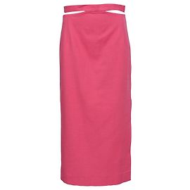 Falda midi recortada Sandro con abertura en algodón rosa Rosa