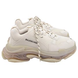 Baskets Balenciaga Triple S à semelle transparente en polyester blanc Blanc Écru