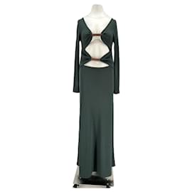 Autre Marque Dunkelgrünes Lochkleid Grün