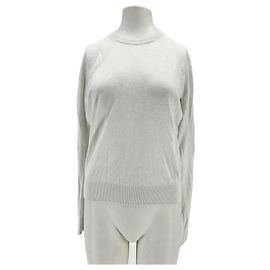T-shirt bianca a maniche lunghe in cotone Massimo Dutti Bianco
