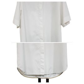 Chloé Camicia a maniche corte con colletto cinese per donne Bianco