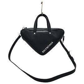 Balenciaga Borsa a tracolla Triangle XS con logo Argento
