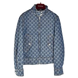 Gucci Denim Jacquard Jacket Blue