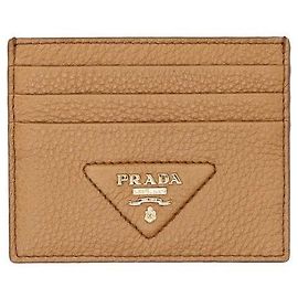 Prada Cartera para tarjetas de cuero Naranja