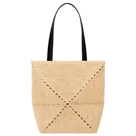 Loewe Borsa pieghevole media in rafia Arancione