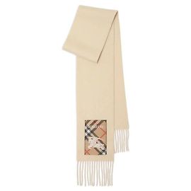 Burberry Cachecol em cashmere Check Label Laranja