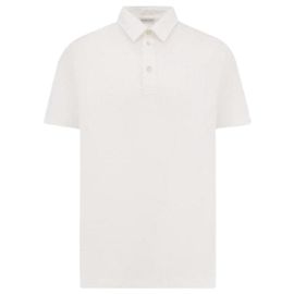 Moncler Polo-Shirt mit Logo-Patch Silber